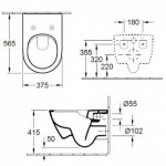 Унитаз подвесной Villeroy & Boch Subway 2.0 Rimless с крышкой SoftClose, белый (5614R201)