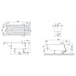 Ванна квариловая Villeroy & Boch Oberon 180х80 см, белый (UBQ180OBE2V-01)