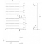 Электрический полотенцесушитель Volle Campo 500х900 мм, подключение справа, белый (9210.000007)