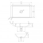 Умывальник на столешницу Volle, Solid surface 55,5x34,5 см, белый (13-40-859)